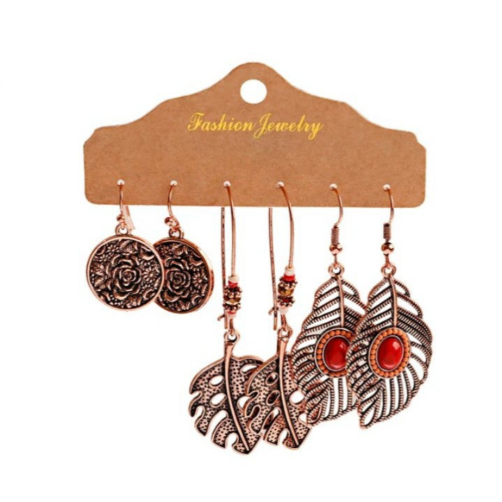 Bohemian Tasseled Earrings Set of 3